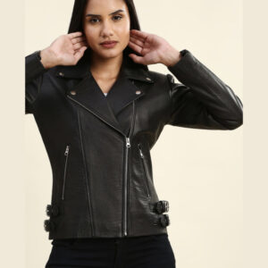 Kendra Black Motorcycle Leather Jacket