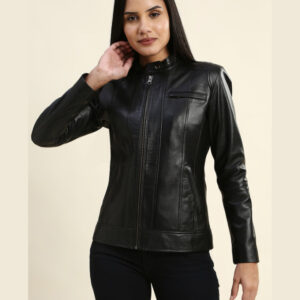 Adelaide Black Racer Leather Jacket