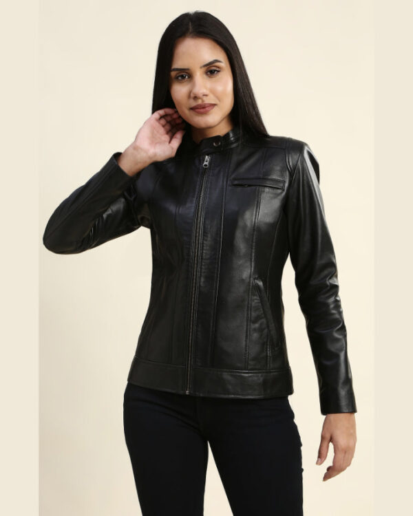 Adelaide Black Racer Leather Jacket