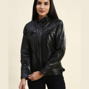 Esme Black Racer Leather Jacket