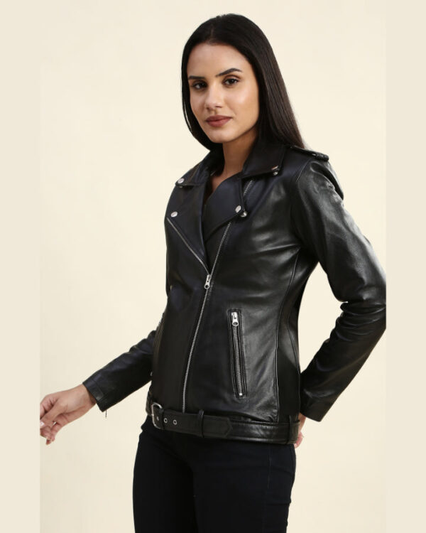 Benita Black Biker Leather Jacket