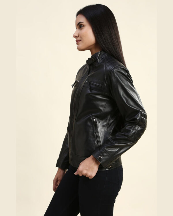 Esme Black Racer Leather Jacket