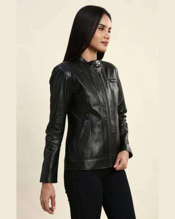 Adelaide Black Racer Leather Jacket