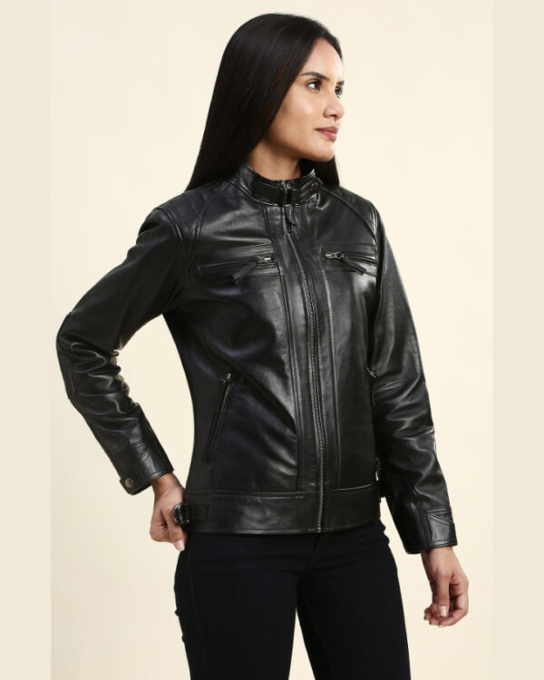 Esme Black Racer Leather Jacket