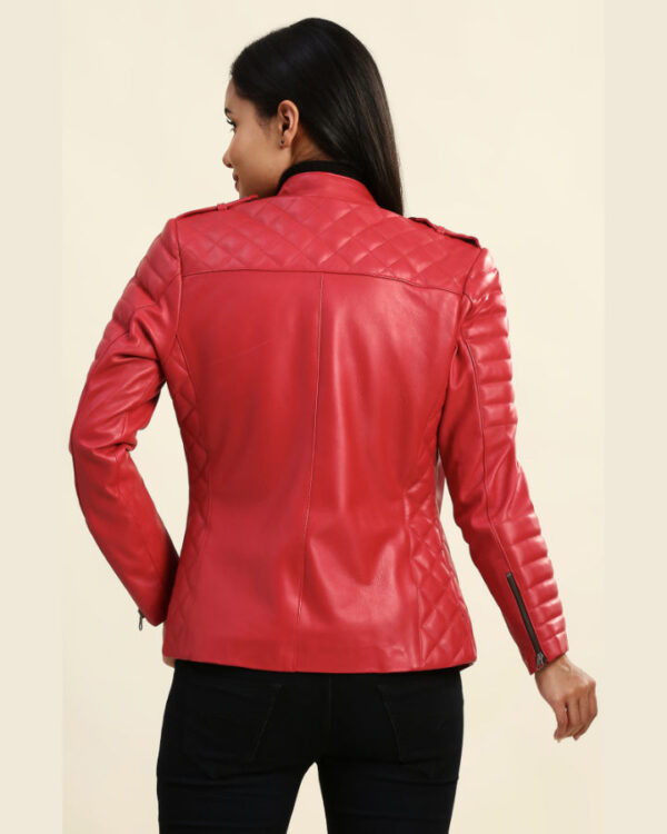 Julieta Red Biker Leather Jacket