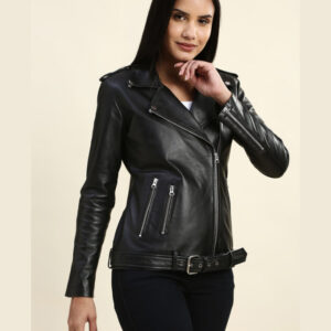 Benita Black Biker Leather Jacket