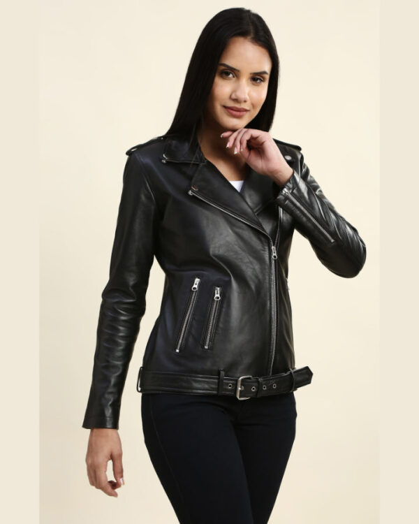 Benita Black Biker Leather Jacket