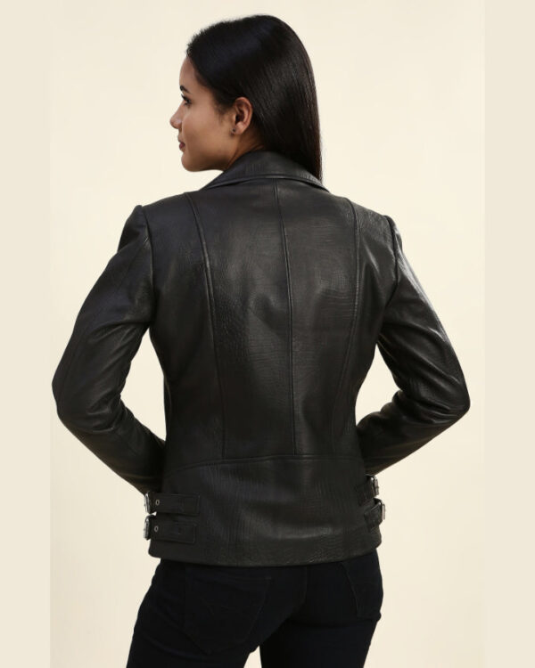 Kendra Black Motorcycle Leather Jacket