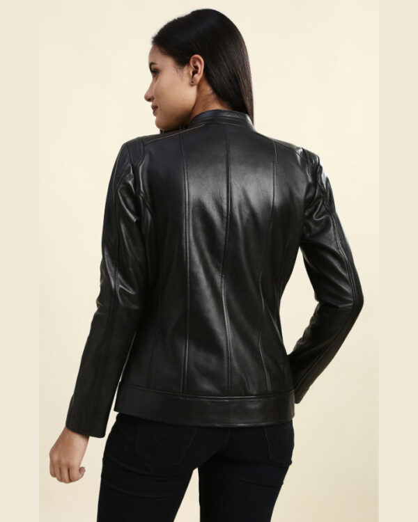 Adelaide Black Racer Leather Jacket