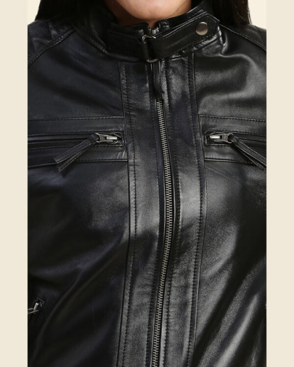 Esme Black Racer Leather Jacket