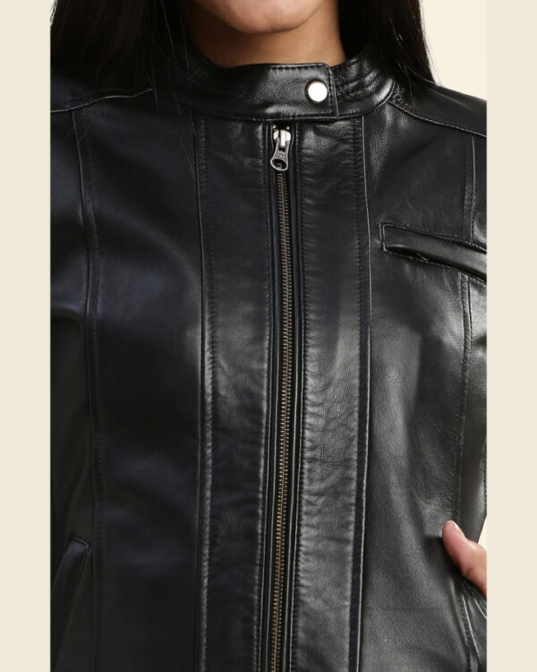 Adelaide Black Racer Leather Jacket