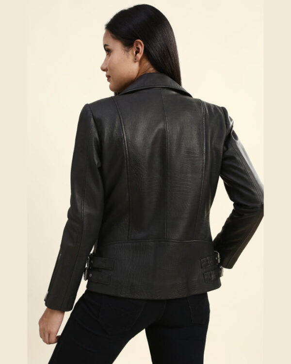 Kendra Black Motorcycle Leather Jacket