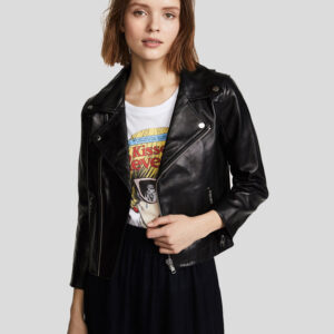 Cameron Black Biker Leather Jacket