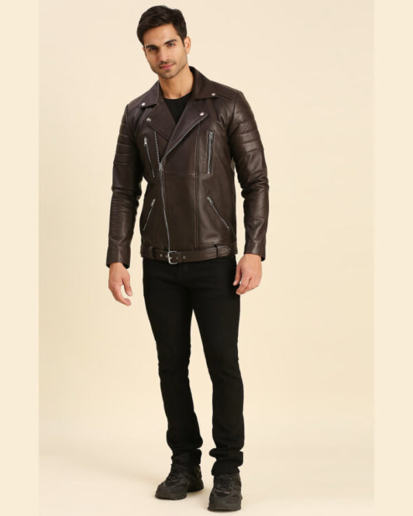 Griffin Brown Motorcycle Leather Jacket