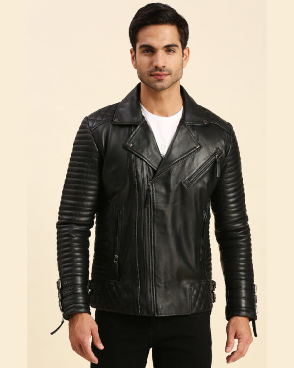 Derek Black Motorcycle Leather Jacket