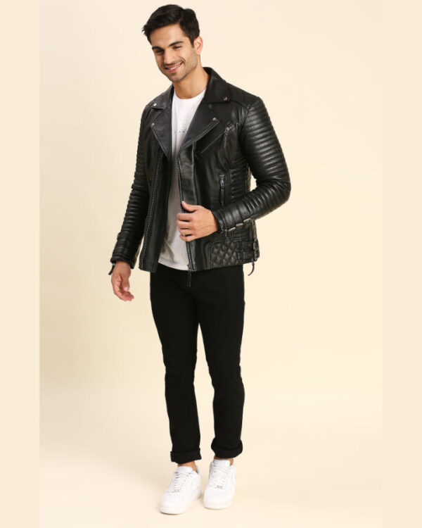 Derek Black Motorcycle Leather Jacket