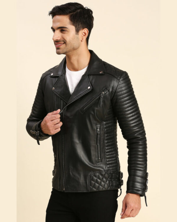 Derek Black Motorcycle Leather Jacket