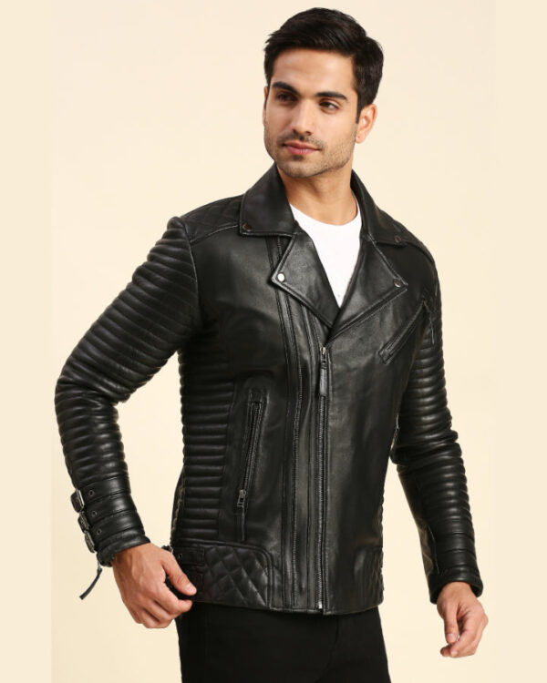 Derek Black Motorcycle Leather Jacket