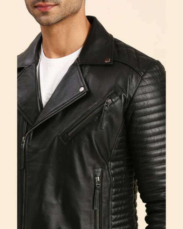 Derek Black Motorcycle Leather Jacket