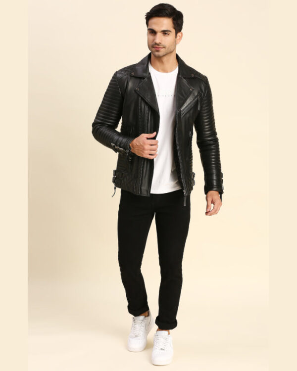 Derek Black Motorcycle Leather Jacket