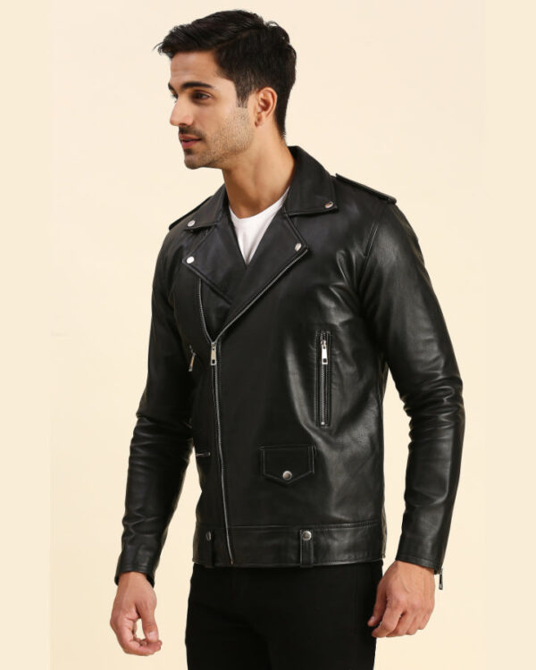 Brady Black Vintage Motorcycle Leather Jacket