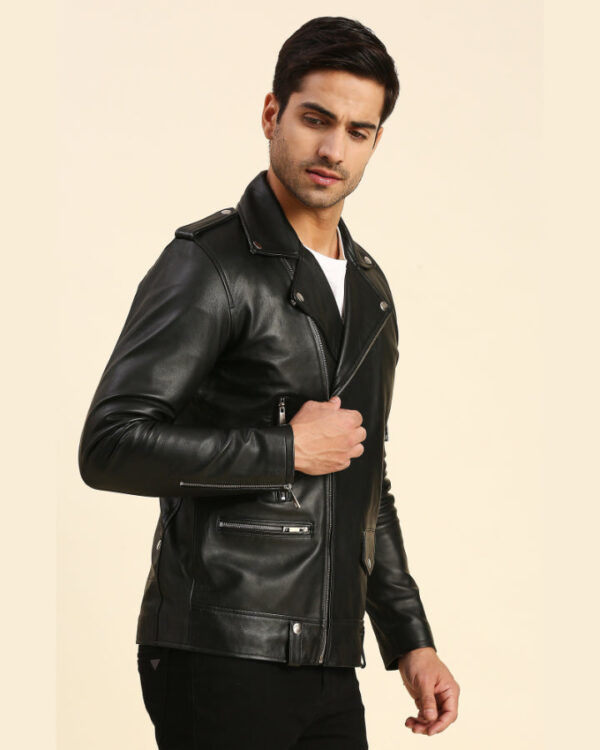 Brady Black Vintage Motorcycle Leather Jacket