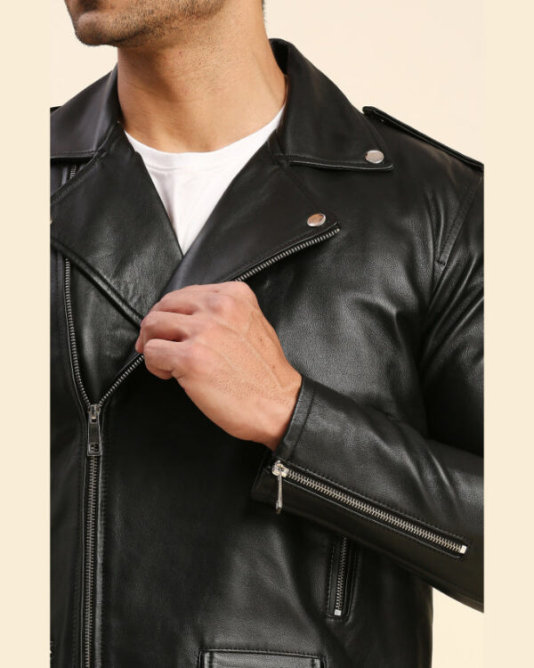 Brady Black Vintage Motorcycle Leather Jacket