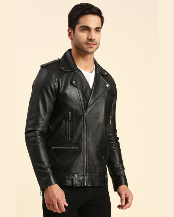 Brady Black Vintage Motorcycle Leather Jacket