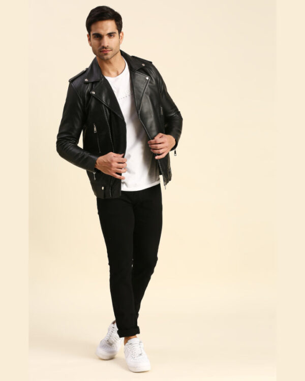 Brady Black Vintage Motorcycle Leather Jacket