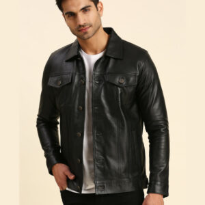 Charlie Black Motorcycle Leather Jacket