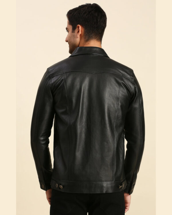 Charlie Black Motorcycle Leather Jacket