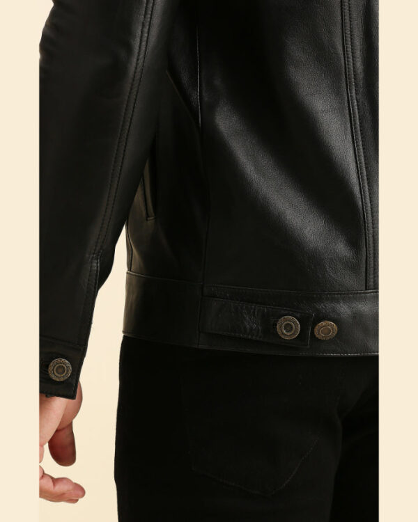 Charlie Black Motorcycle Leather Jacket