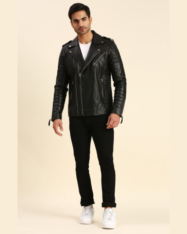 Jaden Black Motorcycle Leather Jacket