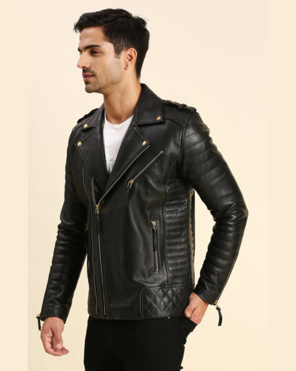 Jaden Black Motorcycle Leather Jacket