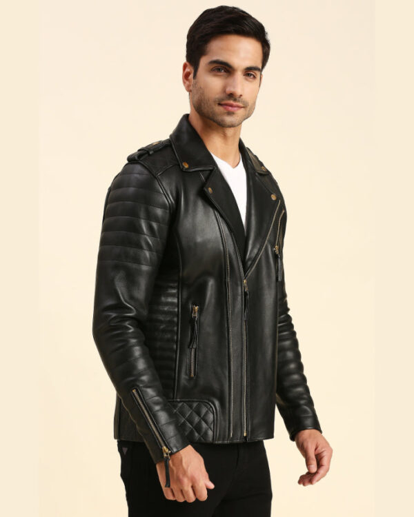 Jaden Black Motorcycle Leather Jacket