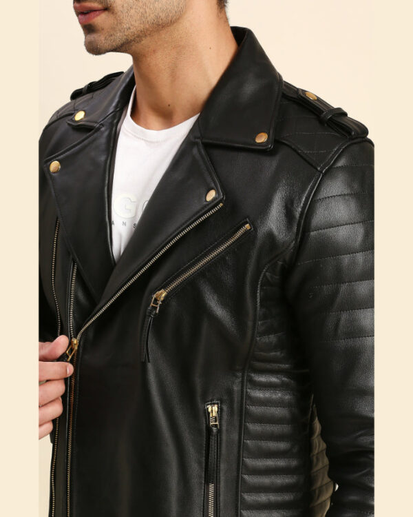 Jaden Black Motorcycle Leather Jacket