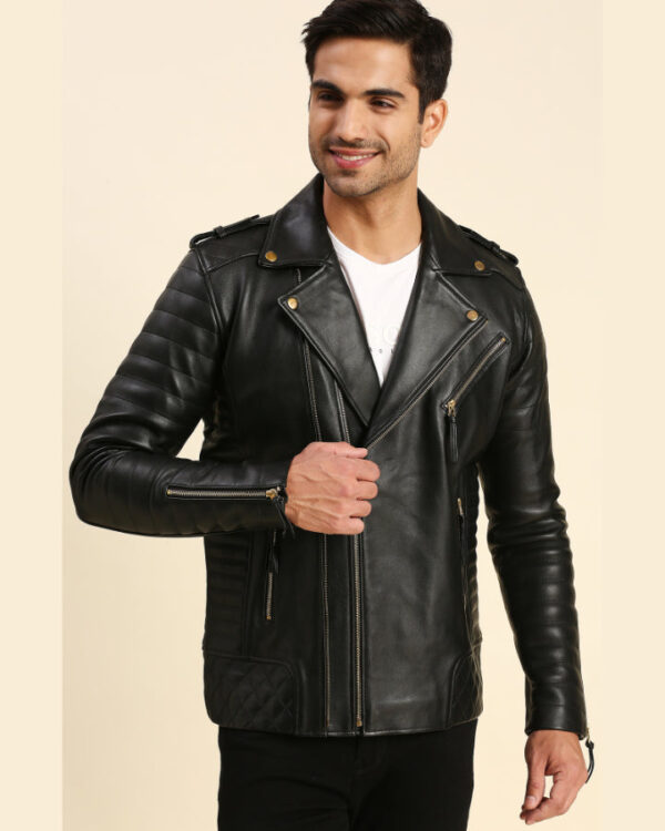 Jaden Black Motorcycle Leather Jacket