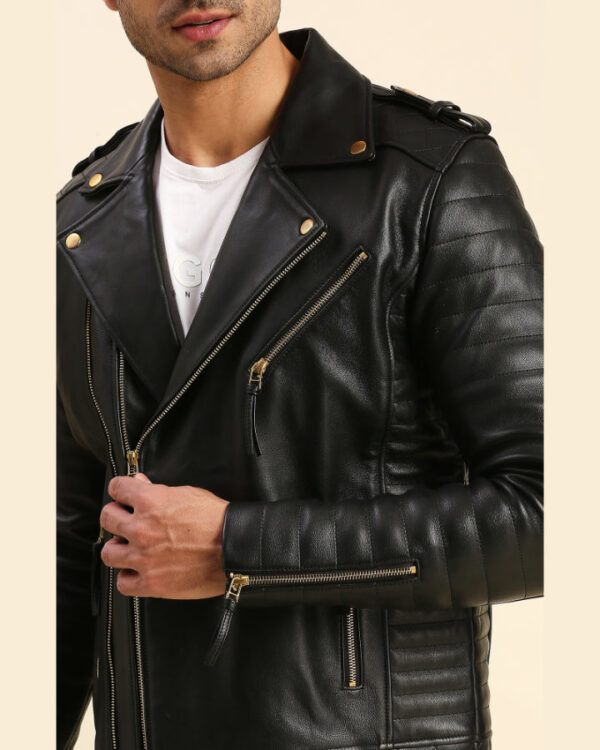 Jaden Black Motorcycle Leather Jacket