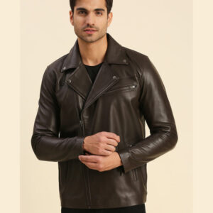 Alex Brown Biker Leather Jacket