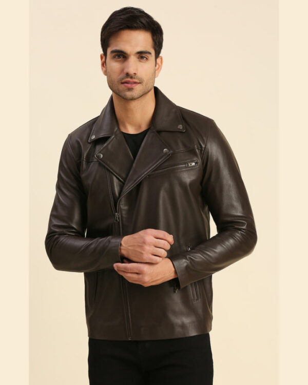 Alex Brown Biker Leather Jacket