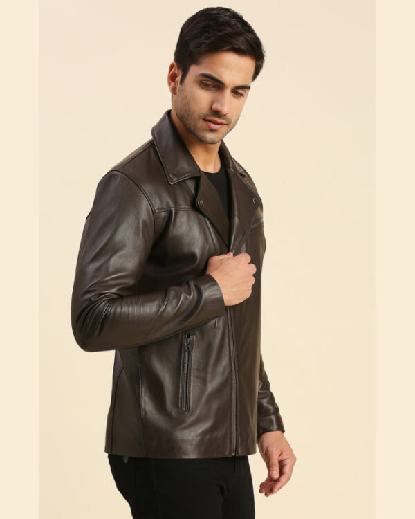 Alex Brown Biker Leather Jacket