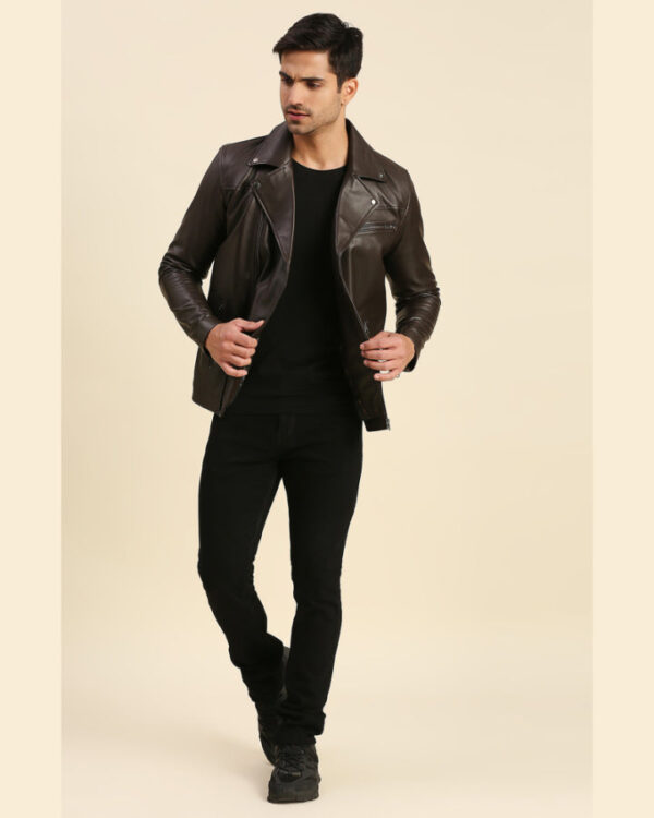 Alex Brown Biker Leather Jacket