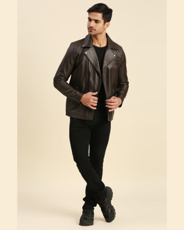 Alex Brown Biker Leather Jacket