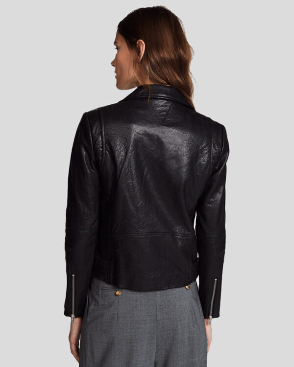 Adelina Black Biker Leather Jacket