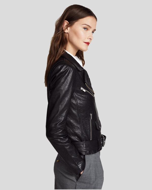 Adelina Black Biker Leather Jacket