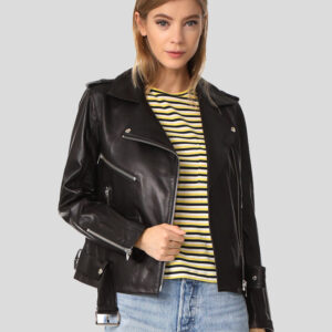 Sutton Black Biker Leather Jacket