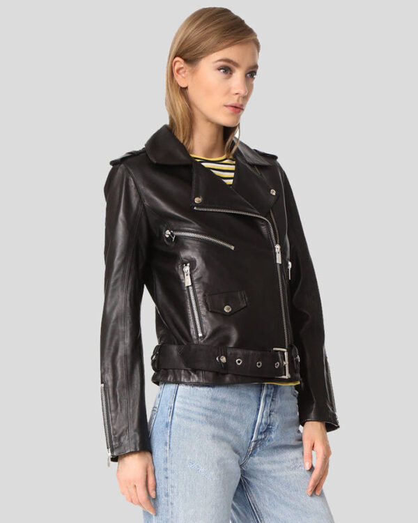 Sutton Black Biker Leather Jacket