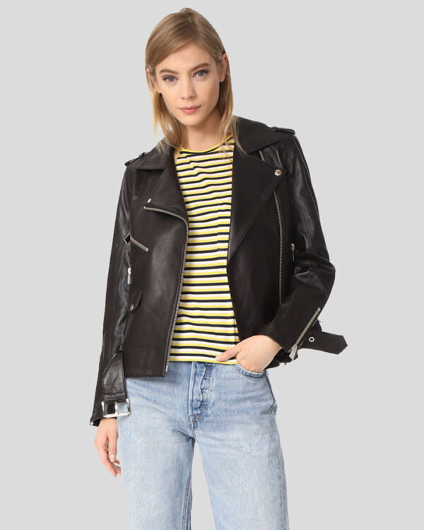 Sutton Black Biker Leather Jacket