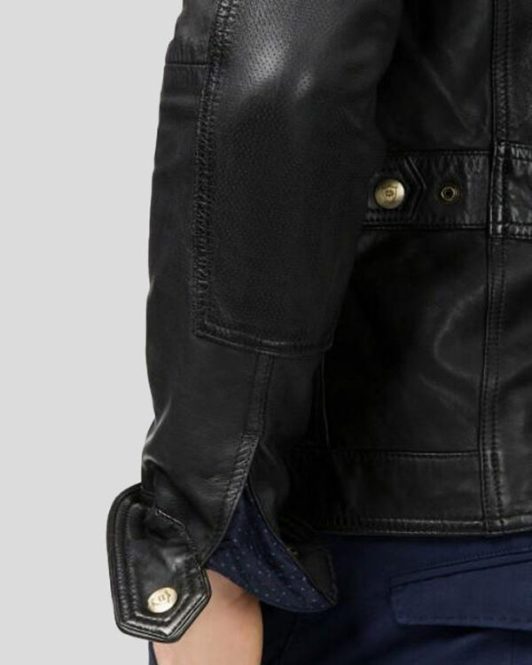 GIOVANNI Black Biker Leather Jacket