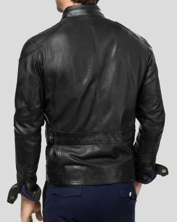 GIOVANNI Black Biker Leather Jacket